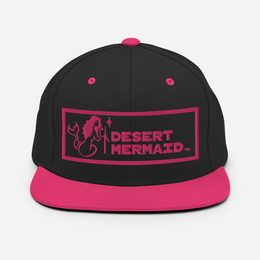 Desert Mermaid Black and Pink Snapback Hat
