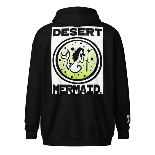 "U GOT THIS!" GREEN Desert Mermaid Black Heather Unisex heavy blend zip hoodie