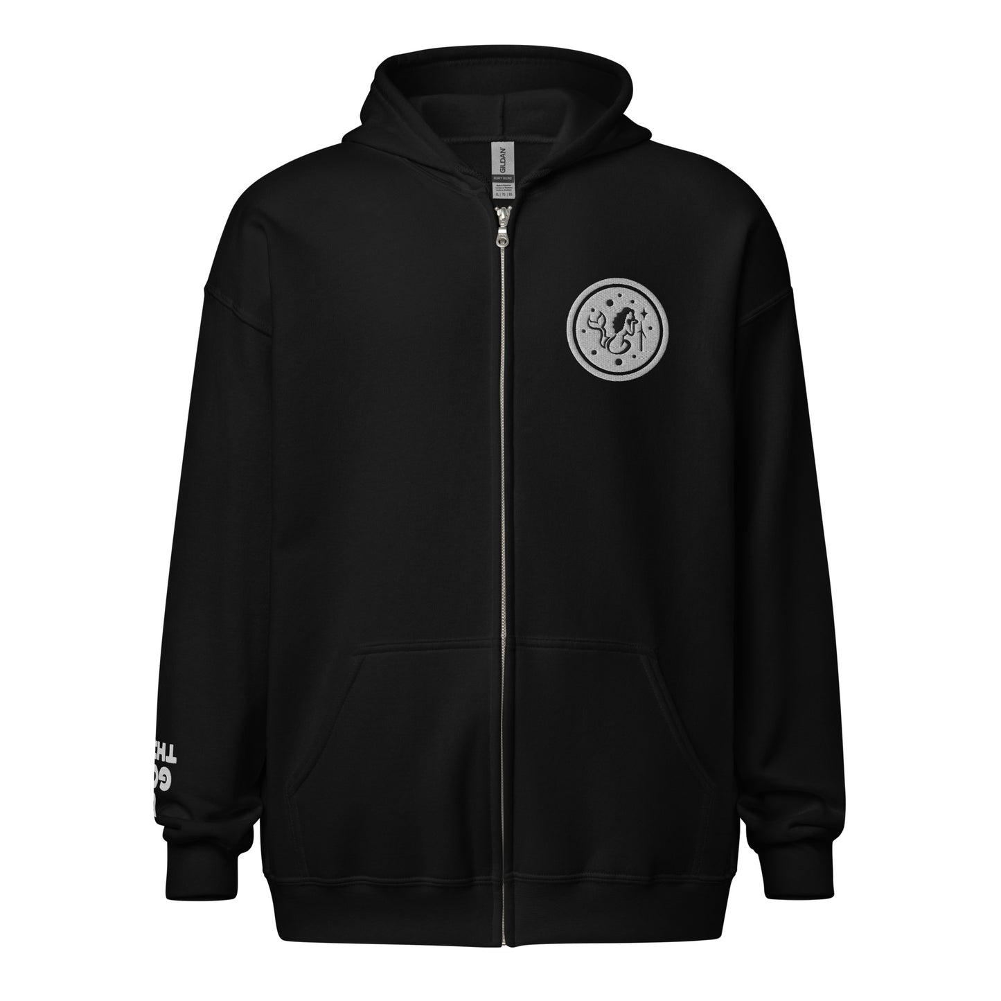 "U GOT THIS!" GREEN Desert Mermaid Black Heather Unisex heavy blend zip hoodie