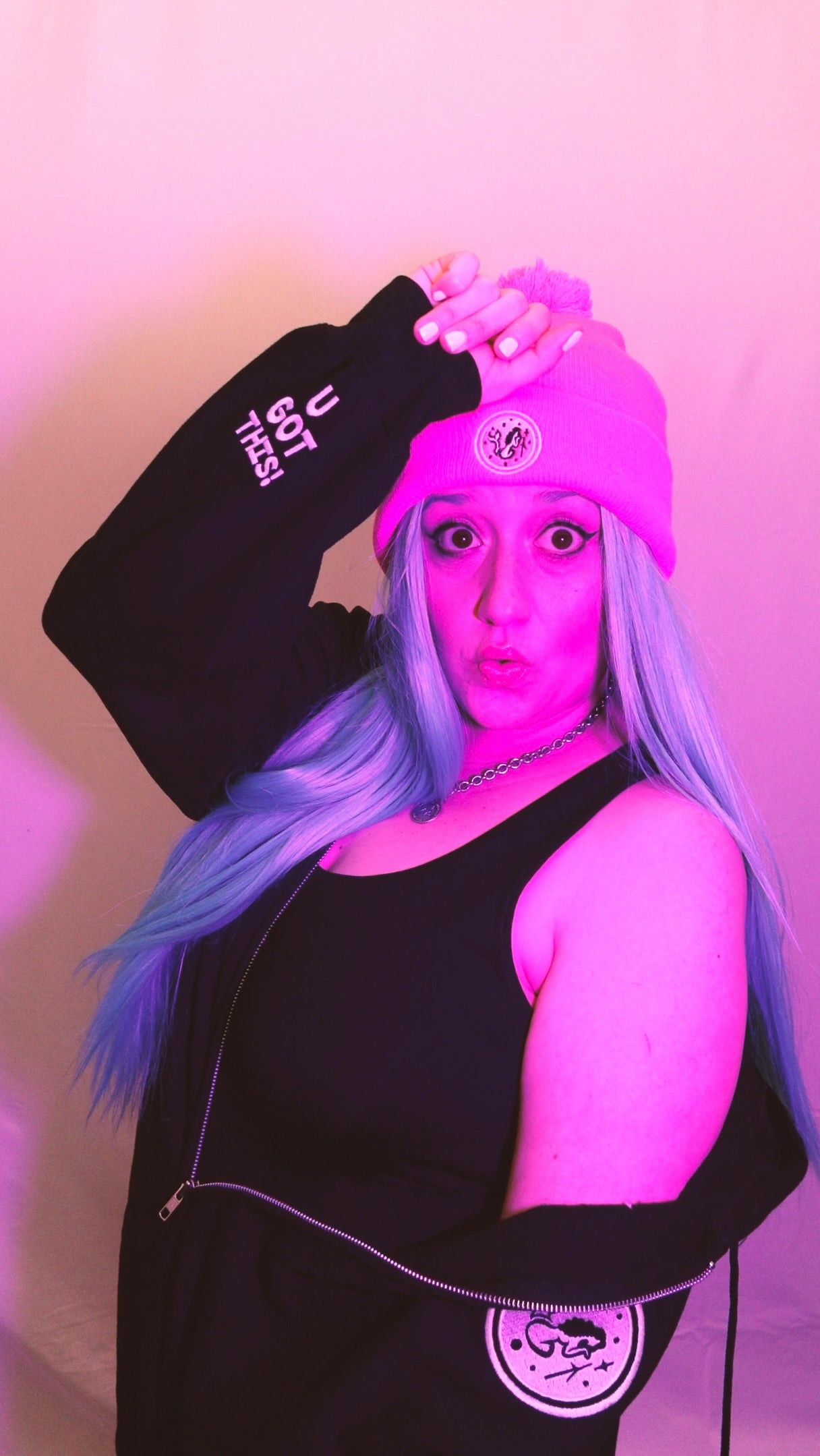 "U GOT THIS!" GREEN Desert Mermaid Black Heather Unisex heavy blend zip hoodie