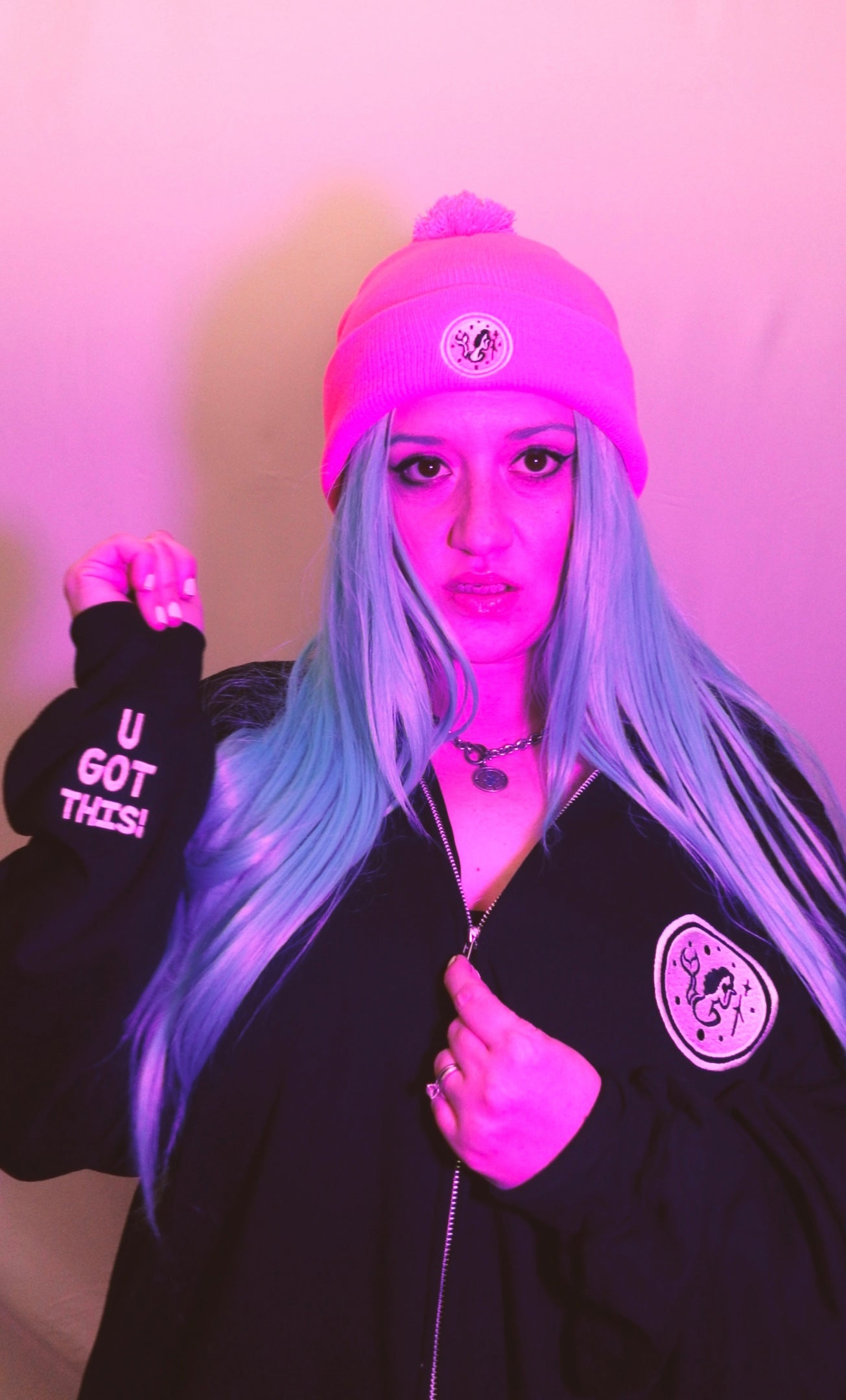 "U GOT THIS!" GREEN Desert Mermaid Black Heather Unisex heavy blend zip hoodie
