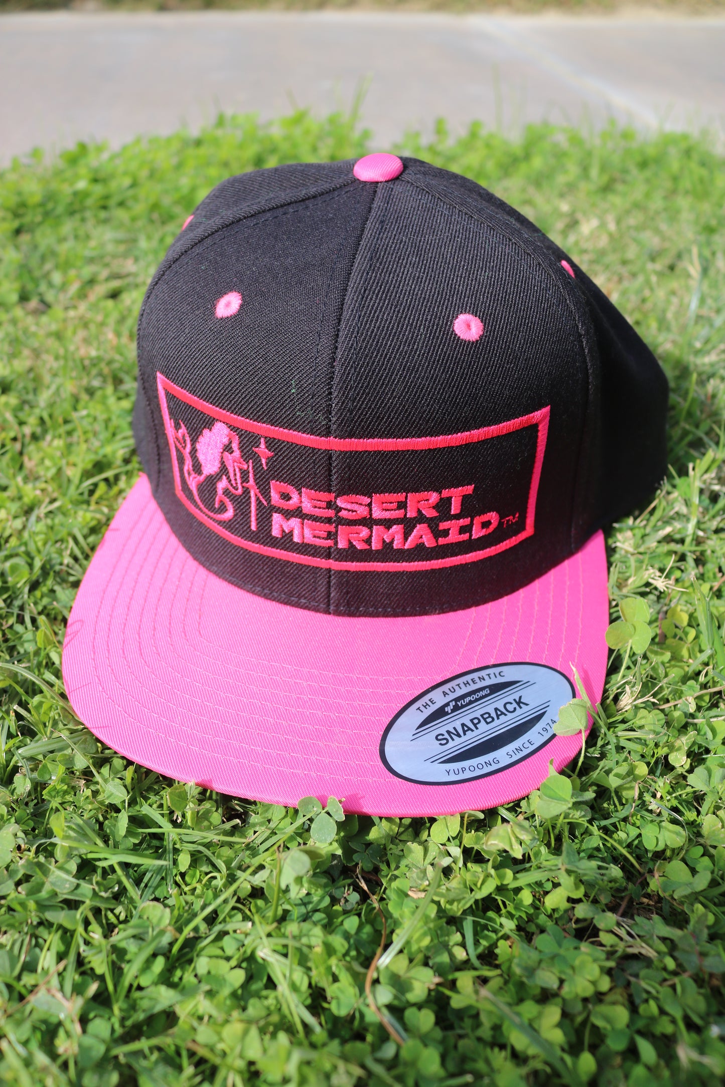 Desert Mermaid Black and Pink Snapback Hat